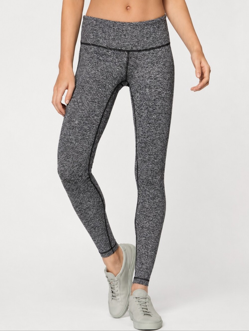 Lululemon Wunder Under Low-Rise Heathered Gray Leggings Size 4 Yoga Pants
